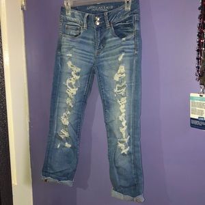 American Eagle Ripped Crop Jeans